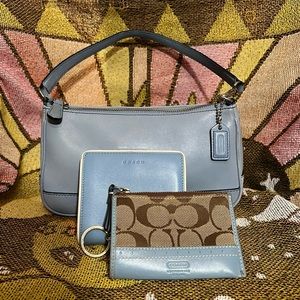 Coach Demi Hampton Shoulder Bag in blue leather 🦋🦋🦋🦋